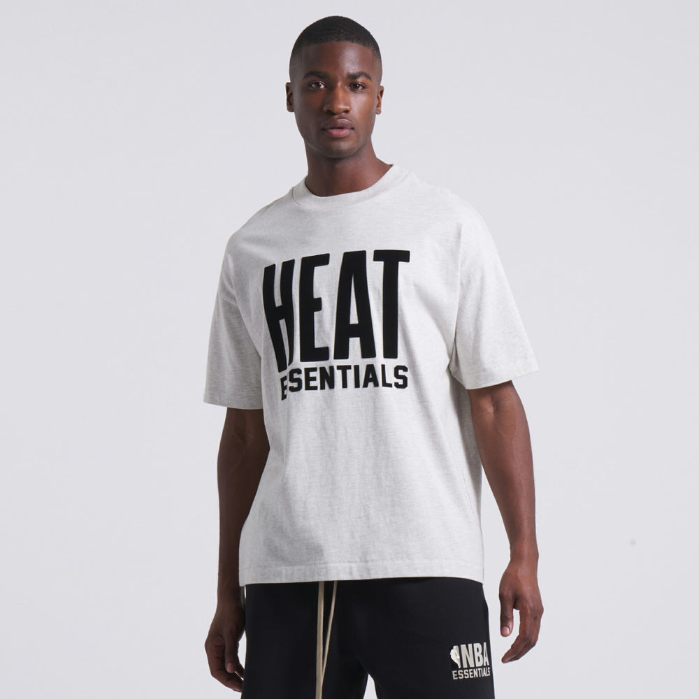 Miami Heat Fear of God Unisex NBA x ESSENTIALS T-Shirt Heather Gray outlet