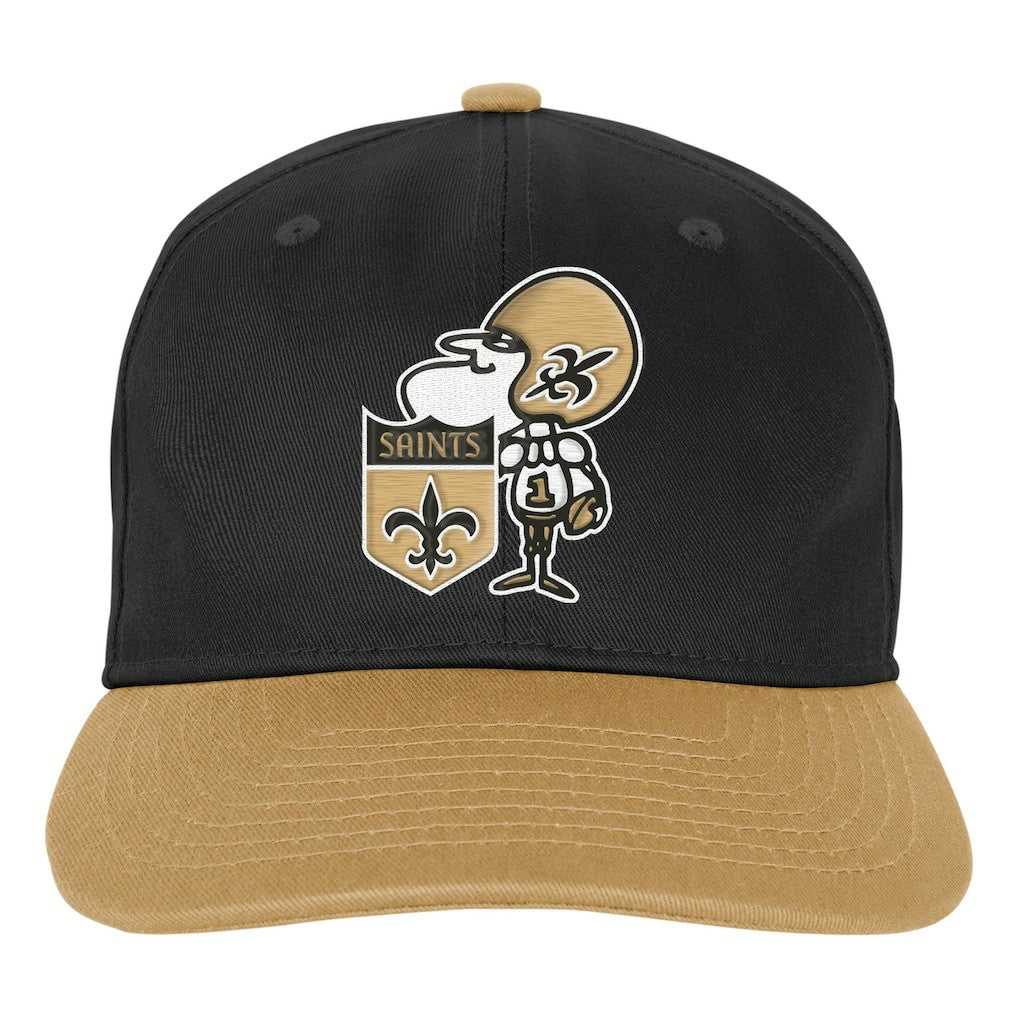 New Orleans Saints Outerstuff Youth True Retro Adjustable Hat - Black Hats