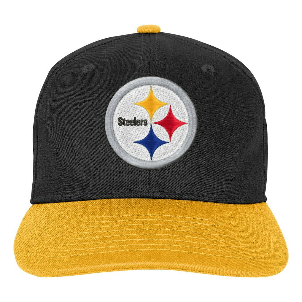Pittsburgh Steelers Outerstuff Youth True Retro Adjustable Hat - Black Hats