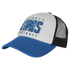 Detroit Lions Youth Essentials Trucker Adjustable Hat - White/Blue Hats