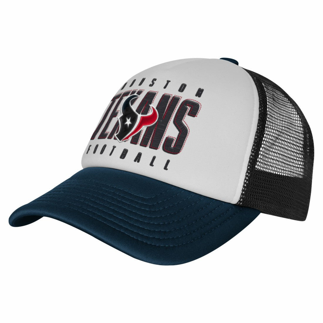 Houston Texans Youth Essentials Trucker Adjustable Hat - White/Navy Hats