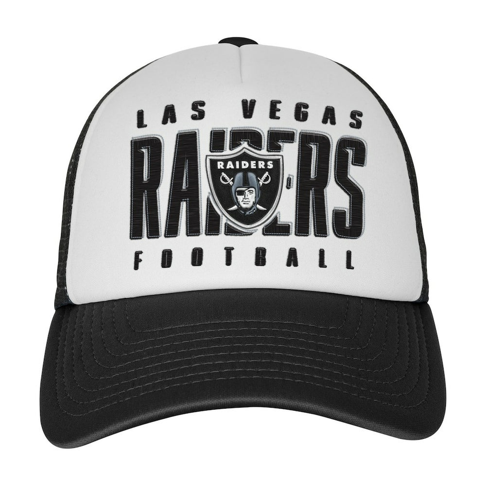 Las Vegas Raiders Youth Essentials Trucker Adjustable Hat - White/Black Hats