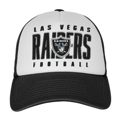 Las Vegas Raiders Youth Essentials Trucker Adjustable Hat - White/Black Hats