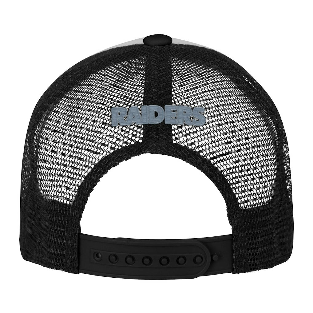 Las Vegas Raiders Youth Essentials Trucker Adjustable Hat - White/Black Hats