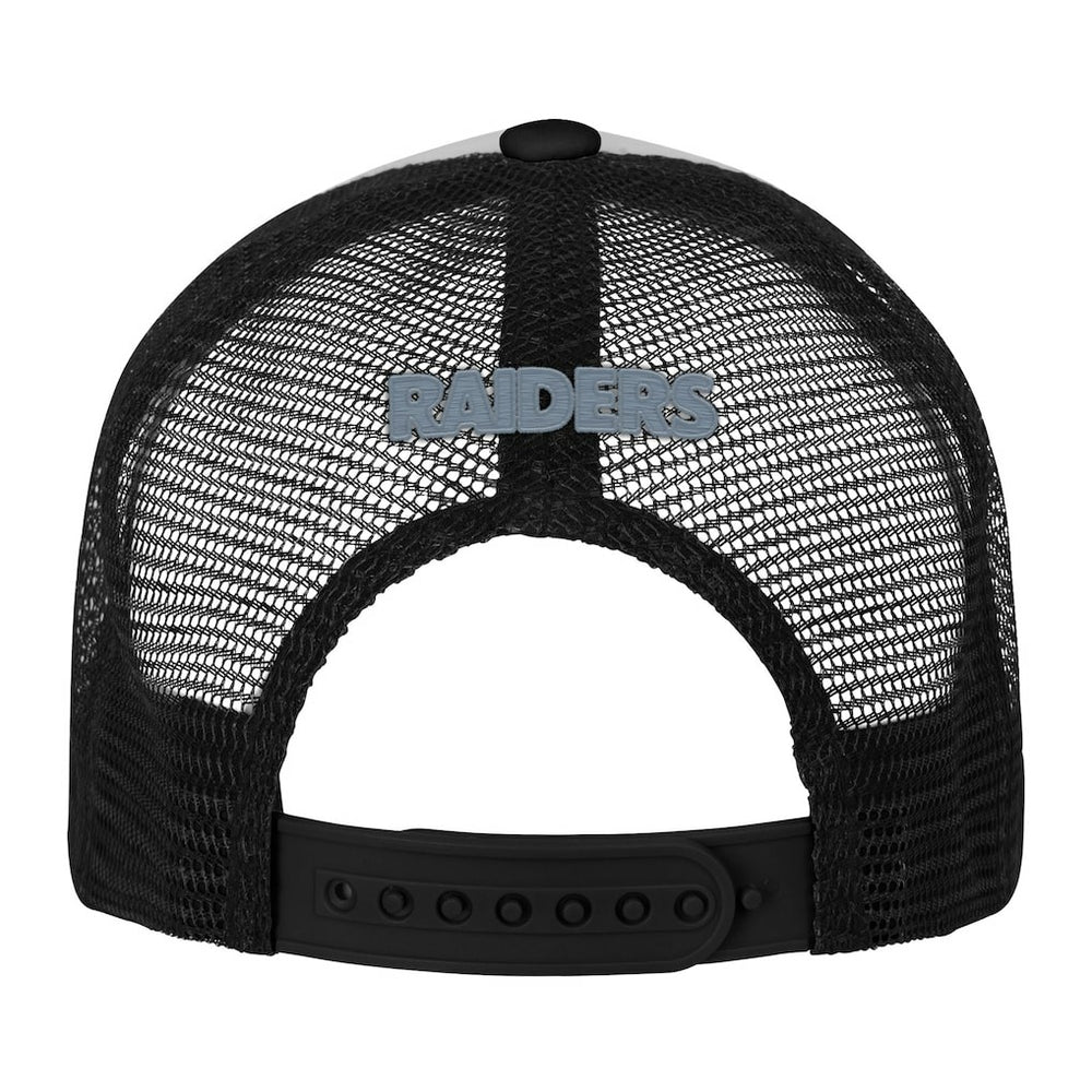 Las Vegas Raiders Youth Essentials Trucker Adjustable Hat - White/Black Hats