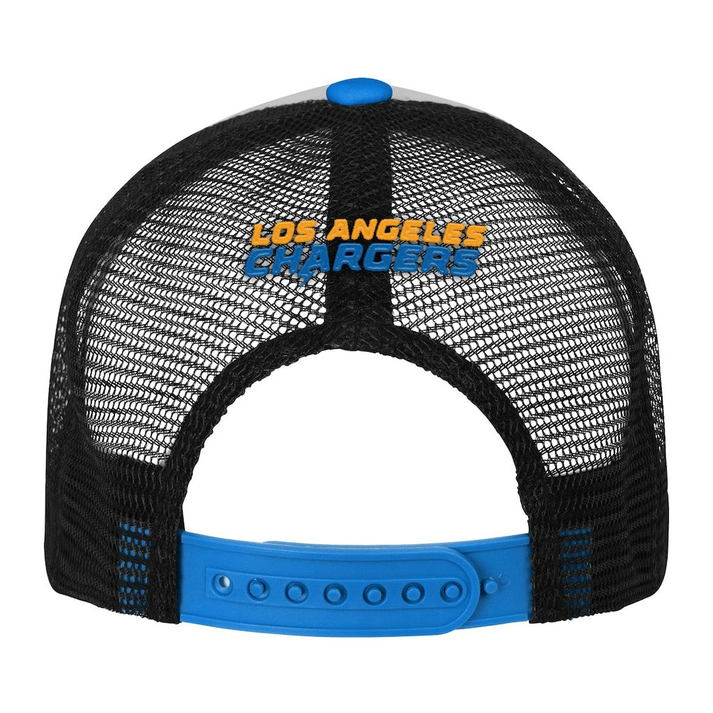 Los Angeles Chargers Youth Essentials Trucker Adjustable Hat - White/Powder Blue Hats