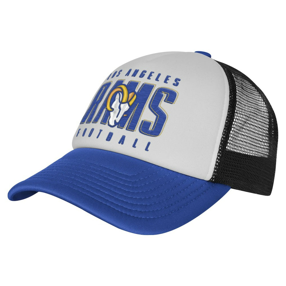 Los Angeles Rams Youth Essentials Trucker Adjustable Hat - White/Royal Hats