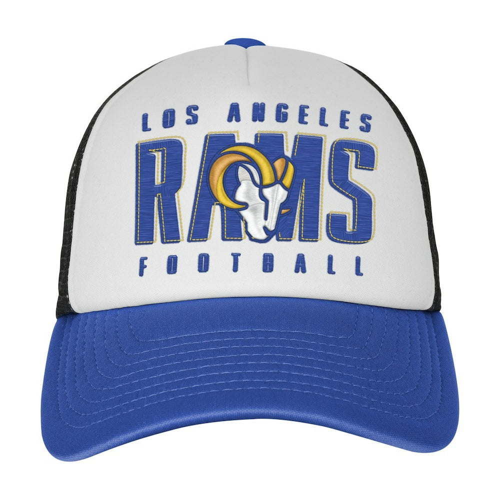 Los Angeles Rams Youth Essentials Trucker Adjustable Hat - White/Royal Hats