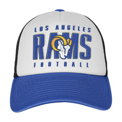 Los Angeles Rams Youth Essentials Trucker Adjustable Hat - White/Royal Hats