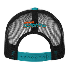 Miami Dolphins Youth Essentials Trucker Adjustable Hat - White/Aqua Hats