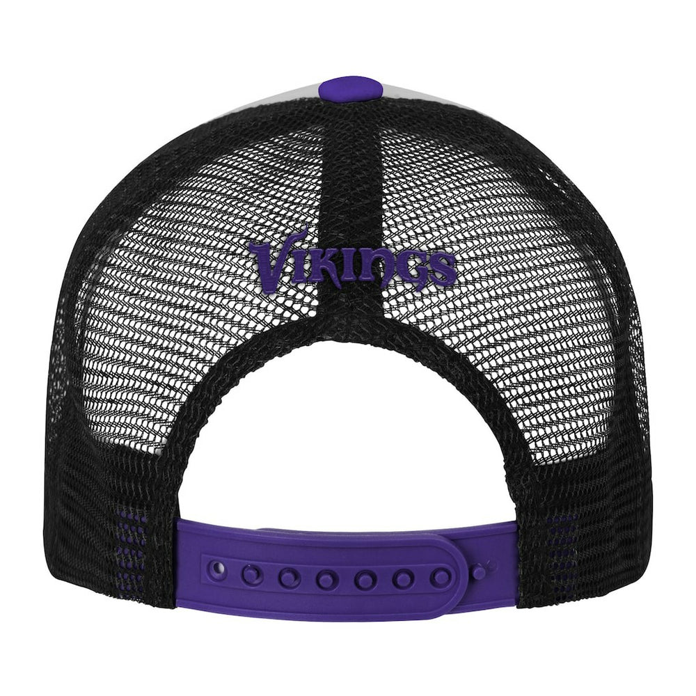 Minnesota Vikings Youth Essentials Trucker Adjustable Hat - White/Purple Hats