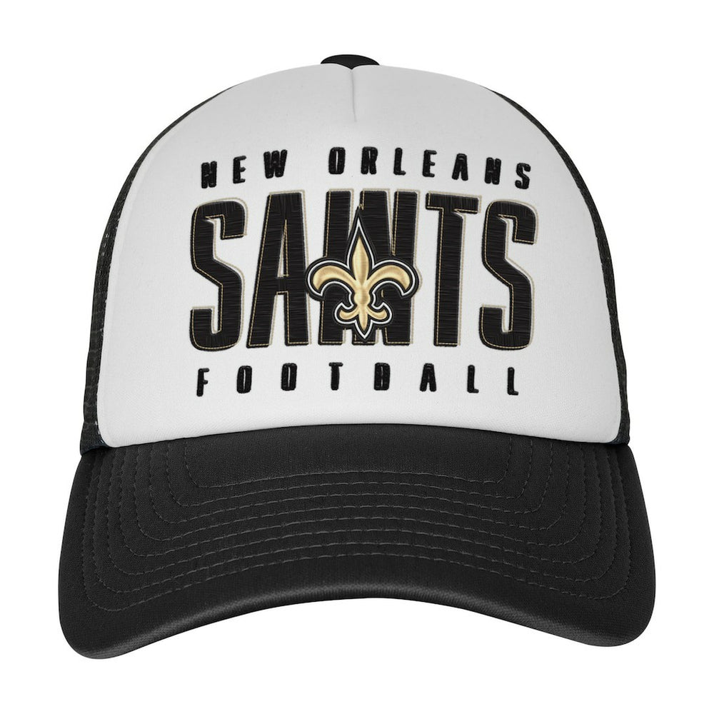 New Orleans Saints Youth Essentials Trucker Adjustable Hat - White/Black Hats