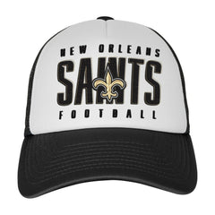 New Orleans Saints Youth Essentials Trucker Adjustable Hat - White/Black Hats
