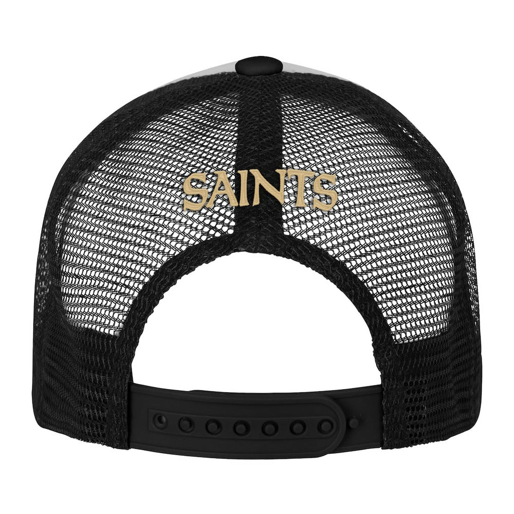 New Orleans Saints Youth Essentials Trucker Adjustable Hat - White/Black Hats