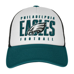 Philadelphia Eagles Youth Essentials Trucker Adjustable Hat - White/Midnight Green Hats