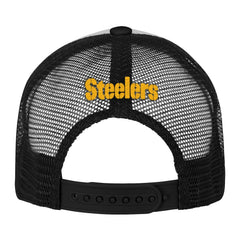 Pittsburgh Steelers Youth Essentials Trucker Adjustable Hat - White/Black Hats