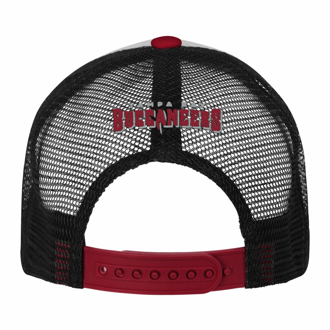 Tampa Bay Buccaneers Youth Essentials Trucker Adjustable Hat - White/Red Hats