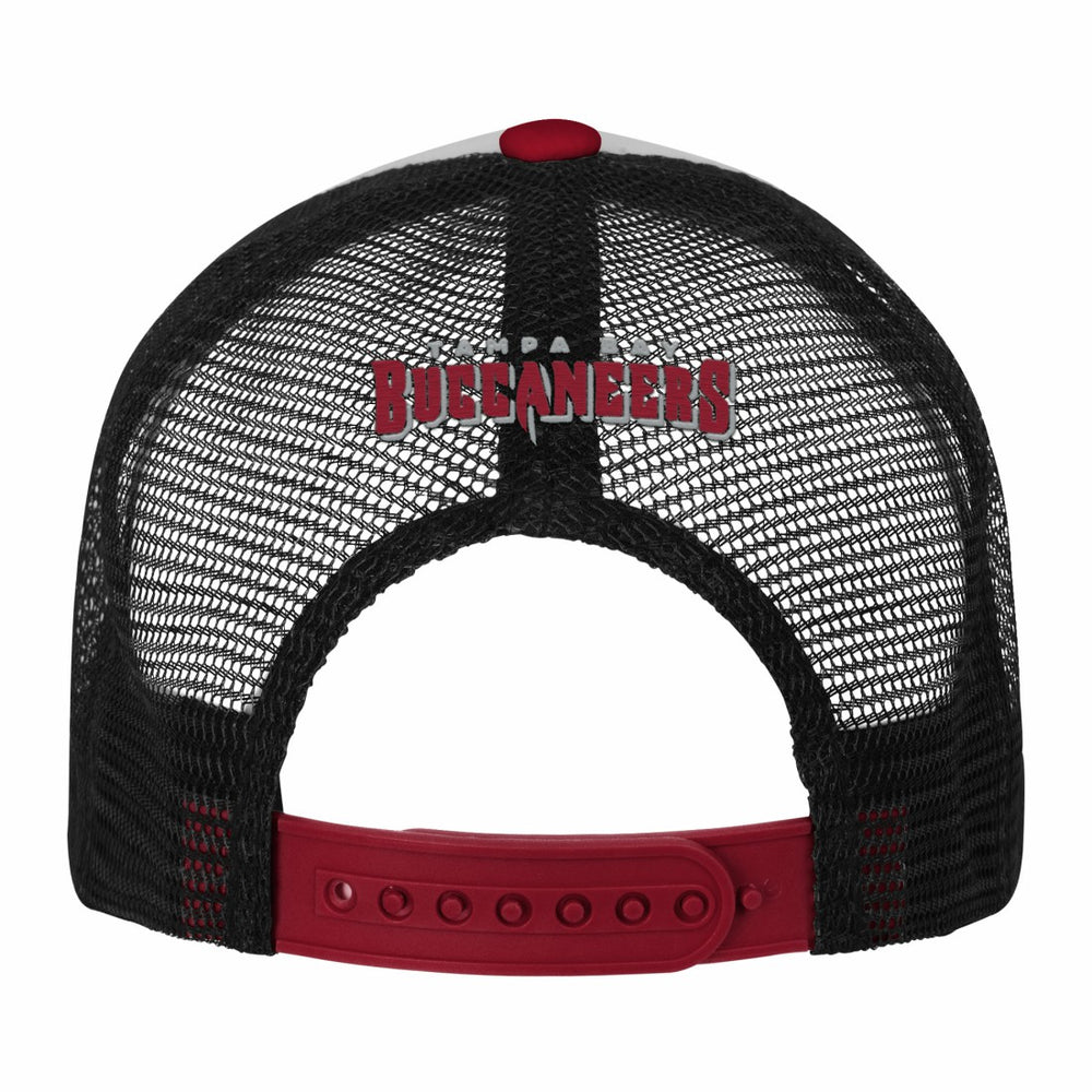 Tampa Bay Buccaneers Youth Essentials Trucker Adjustable Hat - White/Red Hats