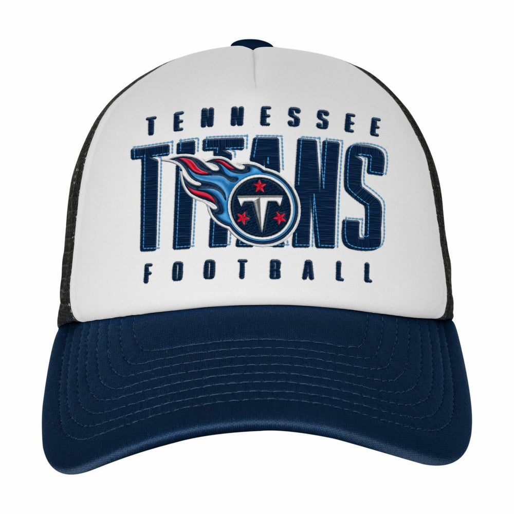 Tennessee Titans Youth Essentials Trucker Adjustable Hat - White/Navy Hats