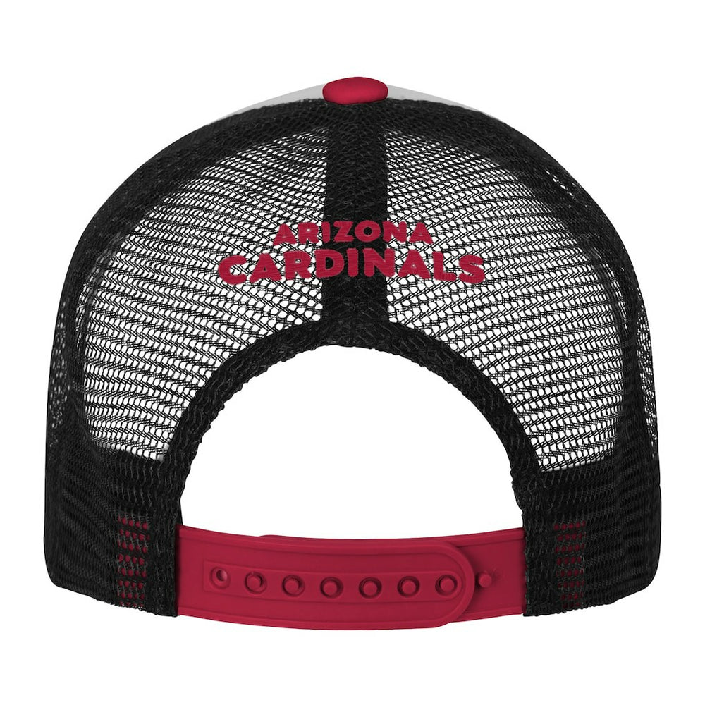 Arizona Cardinals Youth Essentials Trucker Adjustable Hat - White/Cardinal Hats