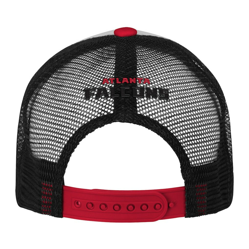 Atlanta Falcons Youth Essentials Trucker Adjustable Hat - White/Red Hats