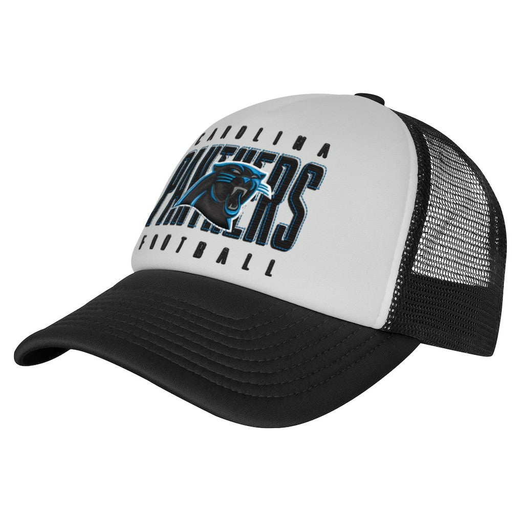 Carolina Panthers Youth Essentials Trucker Adjustable Hat - White/Black Hats