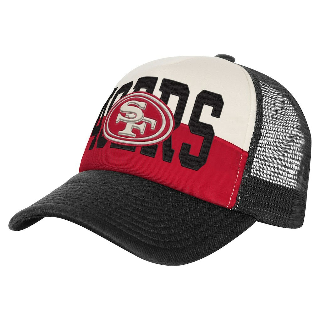 San Francisco 49ers Youth Modern Fan Trucker Adjustable Hat - White/Black Hats
