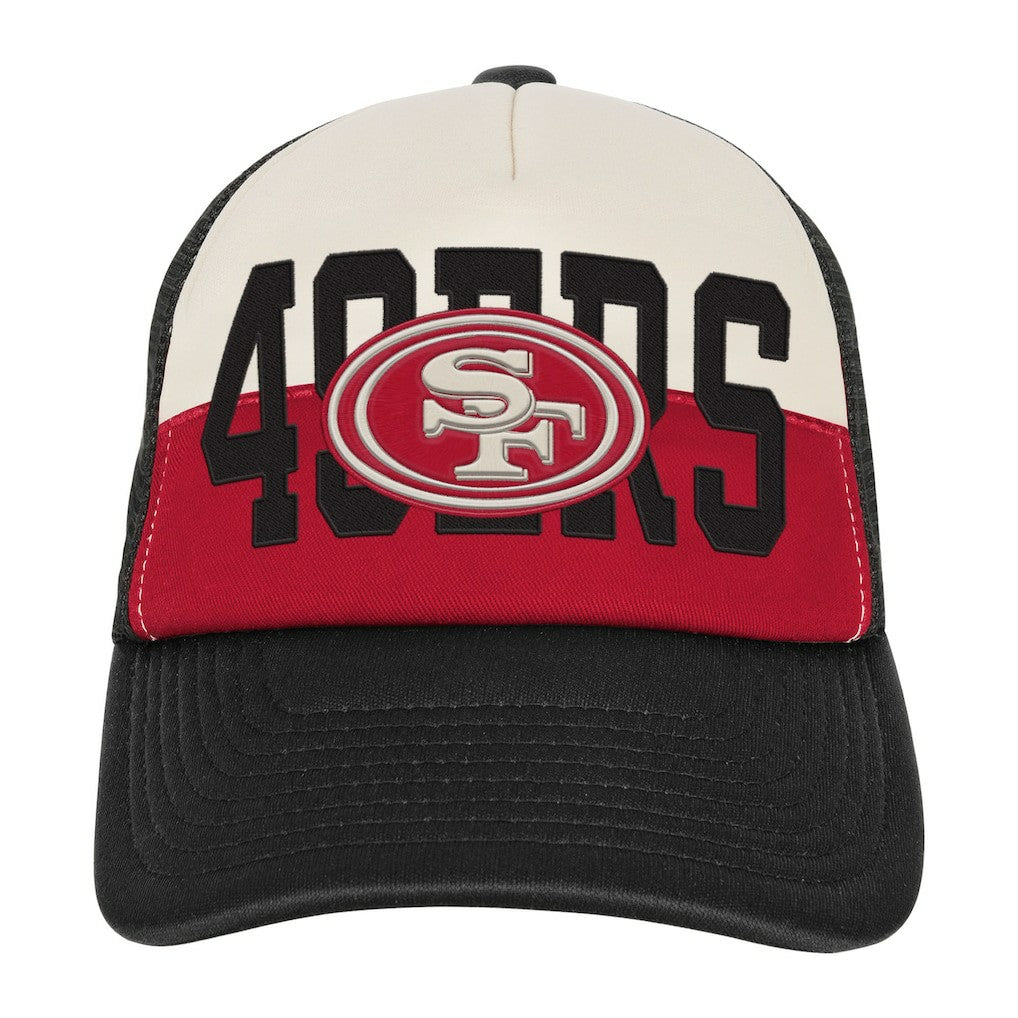 San Francisco 49ers Youth Modern Fan Trucker Adjustable Hat - White/Black Hats