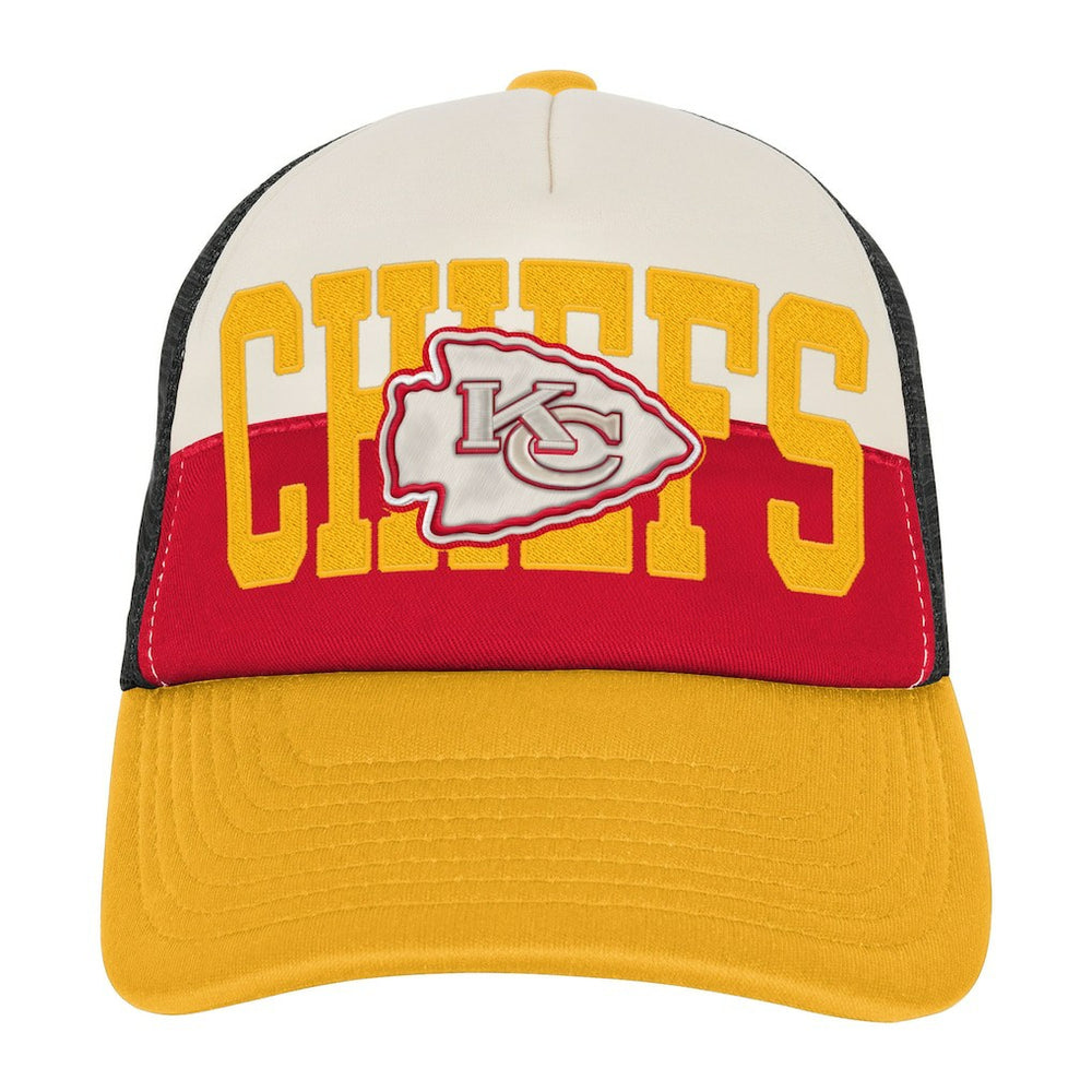 Kansas City Chiefs Youth Modern Fan Trucker Adjustable Hat - White/Gold Hats