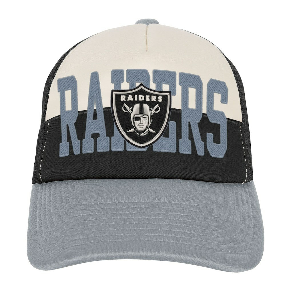 Las Vegas Raiders Youth Modern Fan Trucker Adjustable Hat - White/Silver Hats