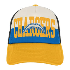 Los Angeles Chargers Youth Modern Fan Trucker Adjustable Hat - White/Gold Hats