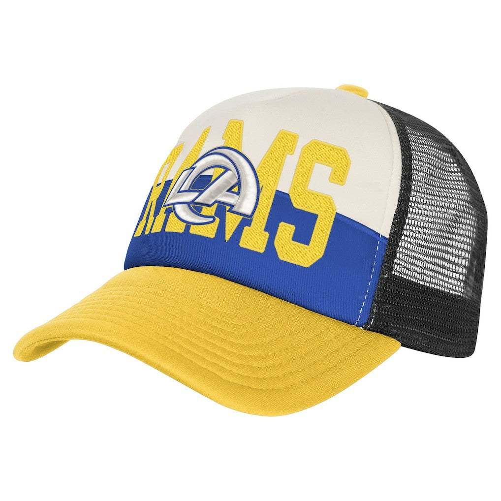 Los Angeles Rams Youth Modern Fan Trucker Adjustable Hat - White/Gold Hats