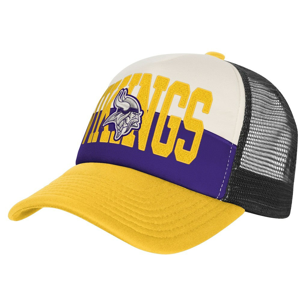 Minnesota Vikings Youth Modern Fan Trucker Adjustable Hat - White/Gold Hats