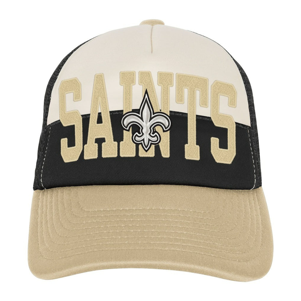 New Orleans Saints Youth Modern Fan Trucker Adjustable Hat - White/Gold Hats