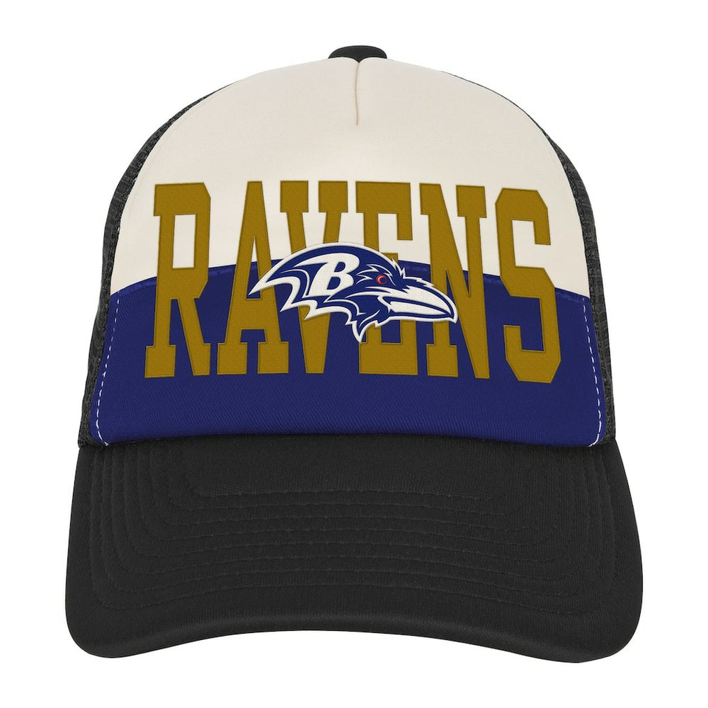 Baltimore Ravens Youth Modern Fan Trucker Adjustable Hat - White/Black Hats