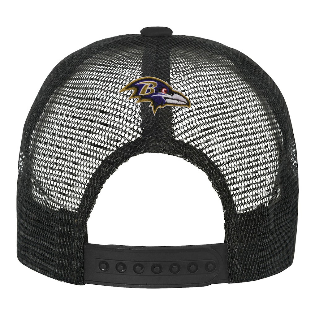 Baltimore Ravens Youth Modern Fan Trucker Adjustable Hat - White/Black Hats