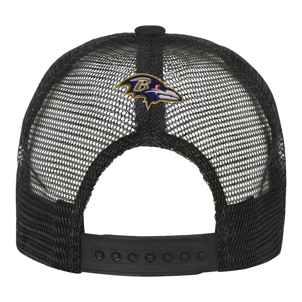 Baltimore Ravens Youth Modern Fan Trucker Adjustable Hat - White/Black Hats