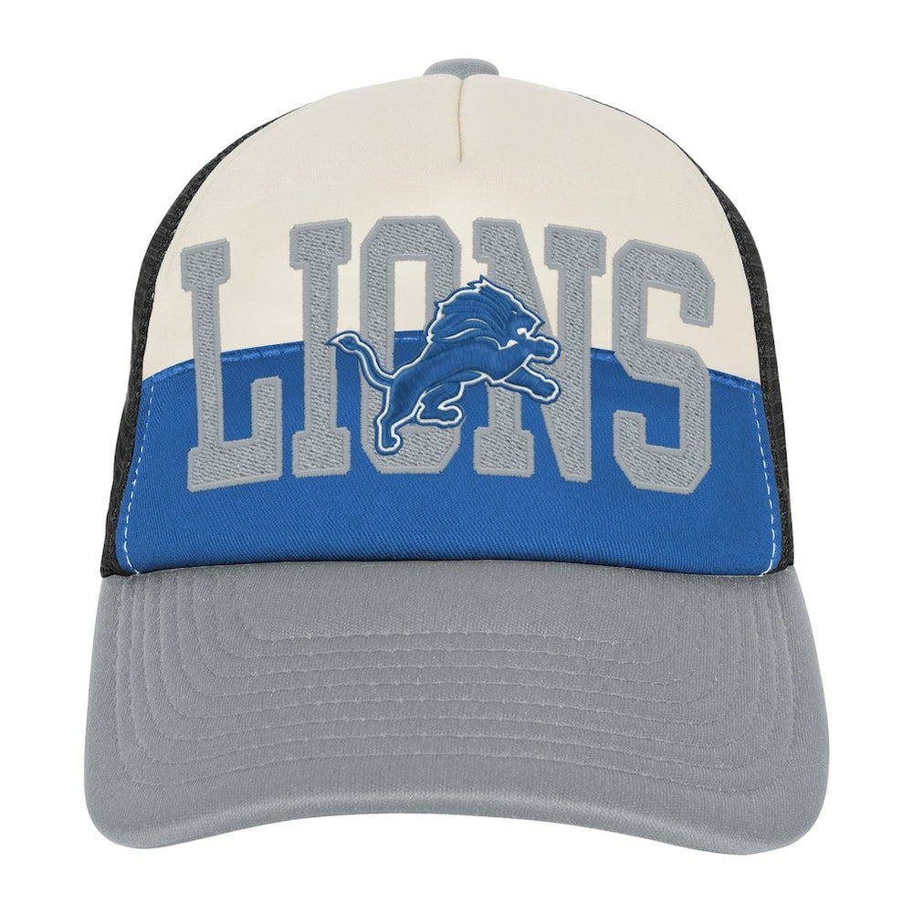 Detroit Lions Youth Modern Fan Trucker Adjustable Hat - White/Silver Hats