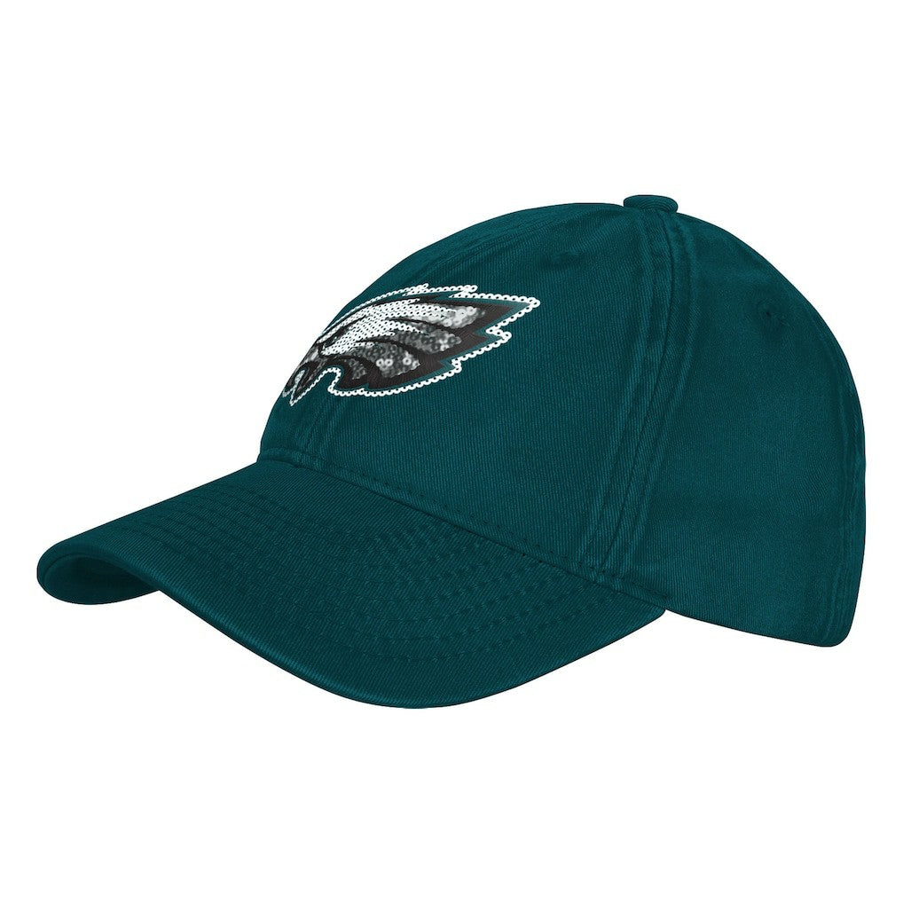 Philadelphia Eagles Outerstuff Girls Youth Gridiron Adjustable Hat - Midnight Green Hats