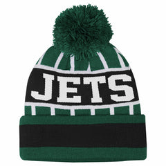 New York Jets Outerstuff Youth Go Fast Cuffed Knit Hat with Pom - Green Hats