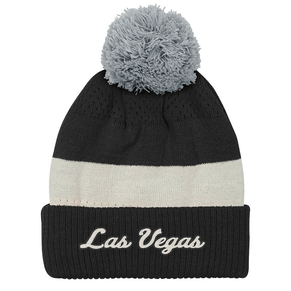 Las Vegas Raiders Outerstuff Youth Modern Fan Cuffed Knit Hat with Pom - Black Hats