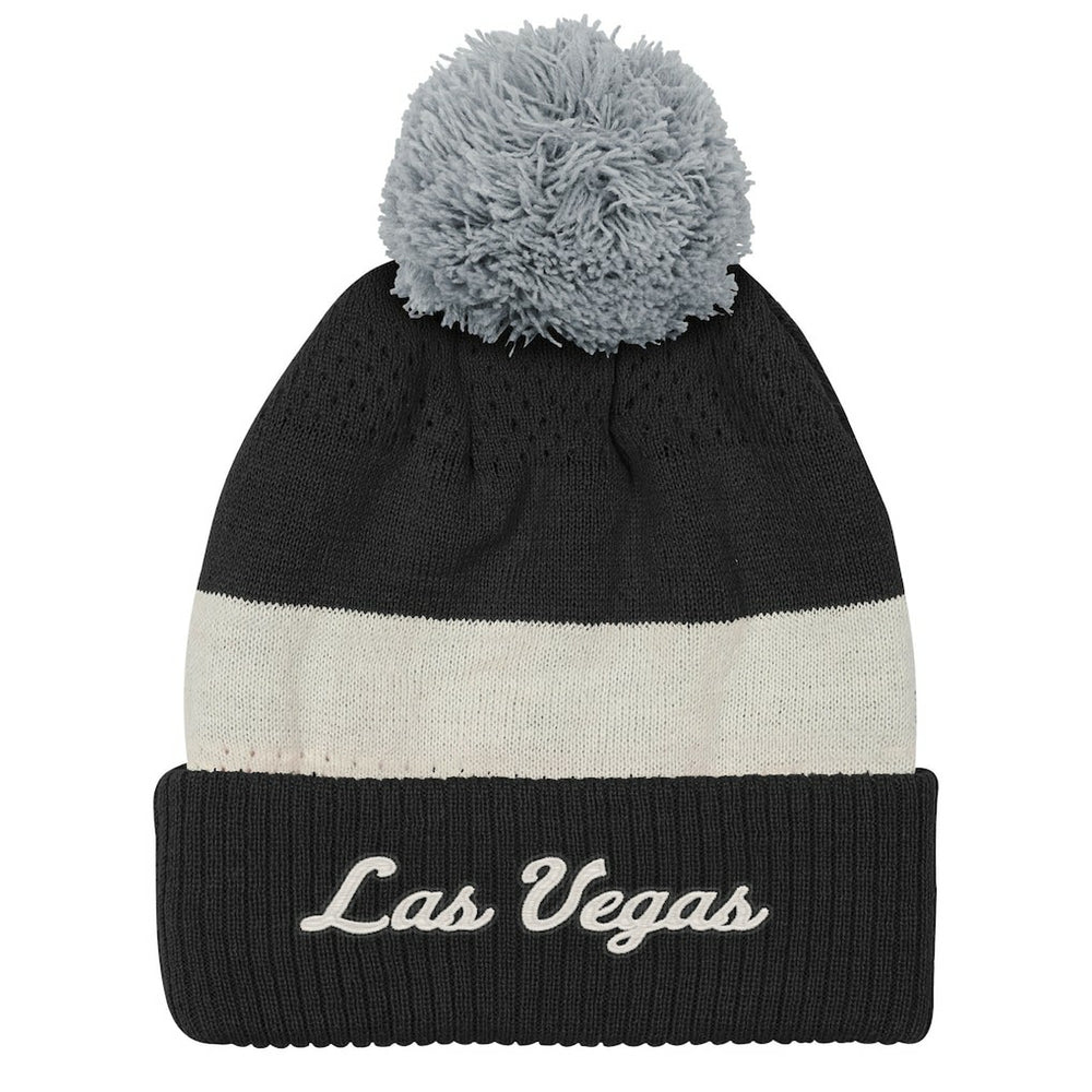 Las Vegas Raiders Outerstuff Youth Modern Fan Cuffed Knit Hat with Pom - Black Hats