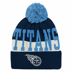Tennessee Titans Outerstuff Youth Modern Fan Cuffed Knit Hat with Pom - Navy Hats