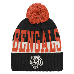 Cincinnati Bengals Outerstuff Youth Modern Fan Cuffed Knit Hat with Pom - Black Hats