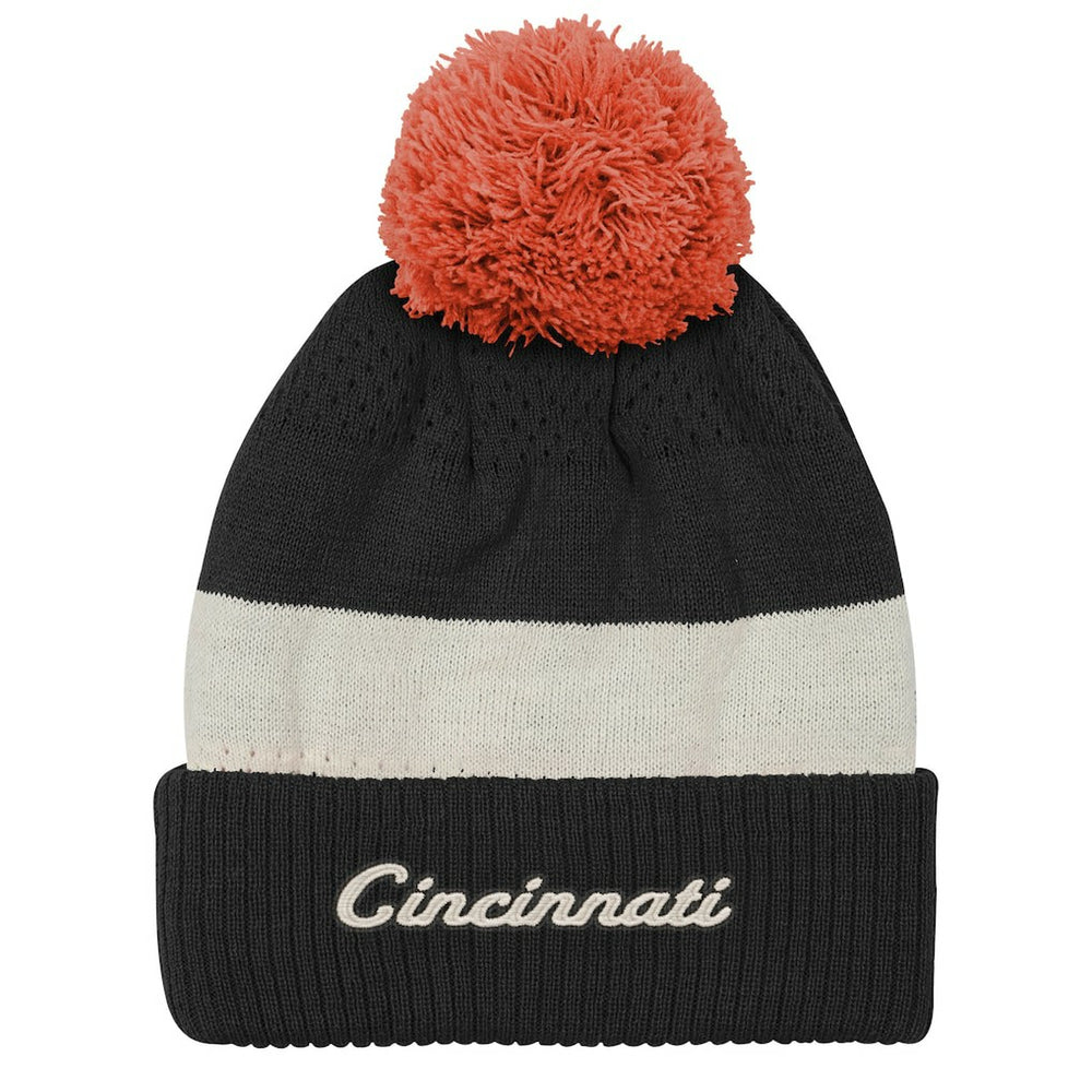 Cincinnati Bengals Outerstuff Youth Modern Fan Cuffed Knit Hat with Pom - Black Hats