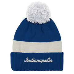Indianapolis Colts Outerstuff Youth Modern Fan Cuffed Knit Hat with Pom - Royal Hats