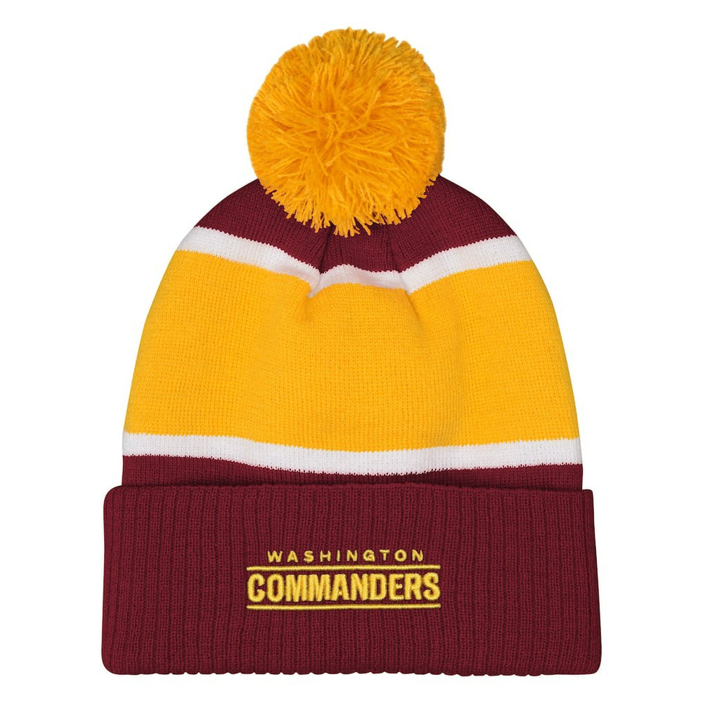 Washington Commanders Outerstuff Girls Let's Play Cuffed Knit Hat with Pom - Burgundy Hats