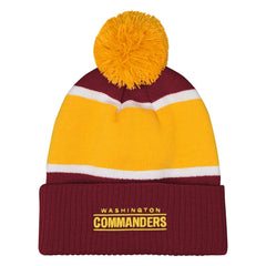 Washington Commanders Outerstuff Girls Let's Play Cuffed Knit Hat with Pom - Burgundy Hats