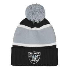 Las Vegas Raiders Outerstuff Girls Let's Play Cuffed Knit Hat with Pom - Black Hats