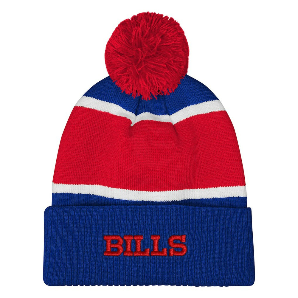 Buffalo Bills Outerstuff Girls Let's Play Cuffed Knit Hat with Pom - Royal Hats
